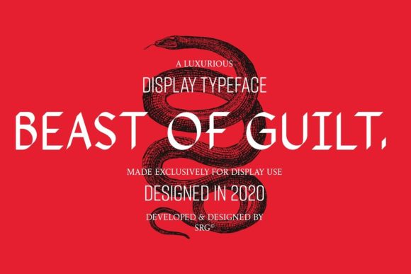 Beast of Guilt: A Timeless Display Font for Crafters and Designers
